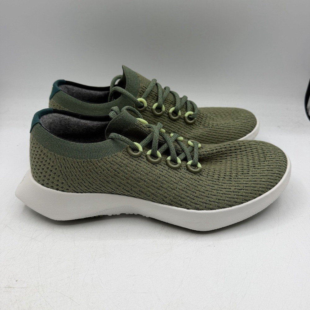 Allbirds Tree Dasher 2 Running Shoes Womens Sz 11 Green White Athletic Sneakers